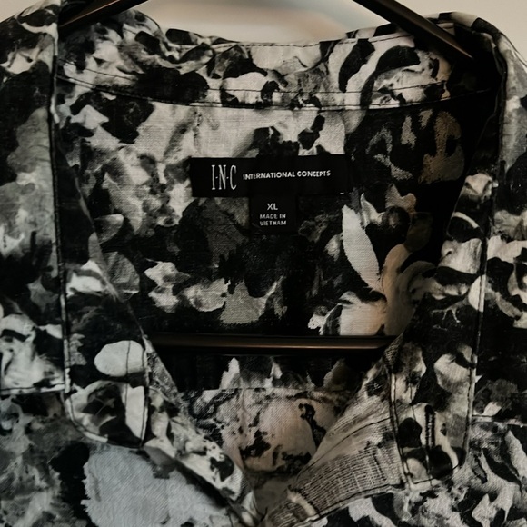 I.N.C. Camp-Collar Floral Shirt - Picture 3 of 3